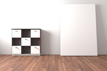 Shelf and cabinet Furniture with white blank