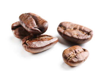 Coffee beans isolated on white