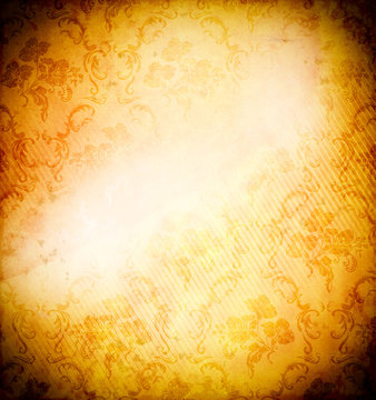 Grunge floral paper background.