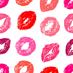 Seamless pink lips prints