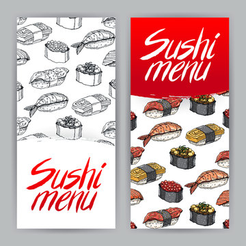 two covers for sushi menu - 2