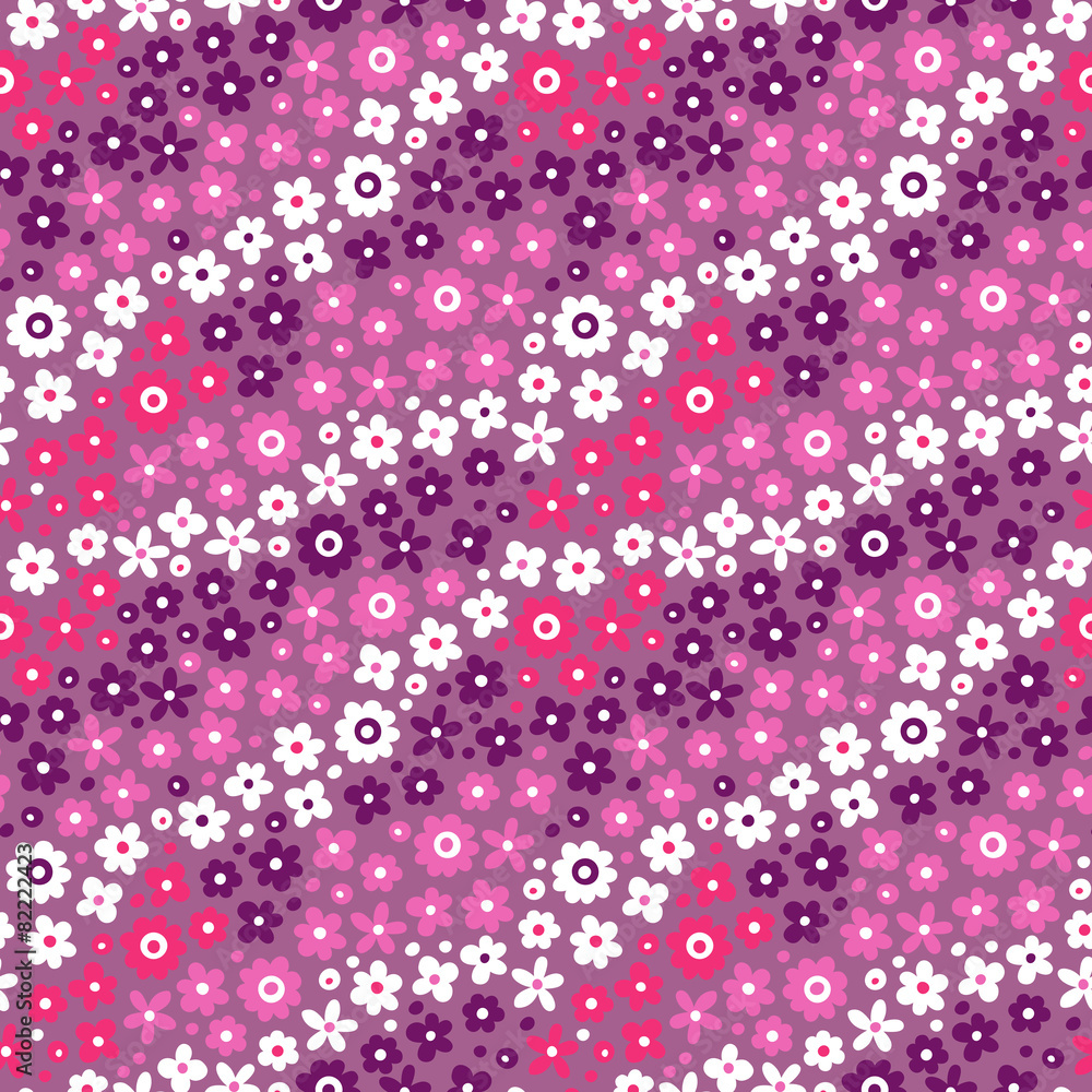 Poster seamless pattern with simple flowers.