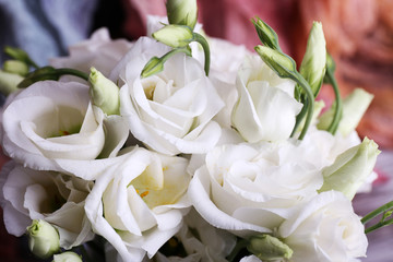 Beautiful flowers on fabric background