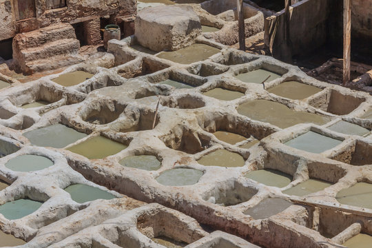 Tannery tanks in Fes, Morocco