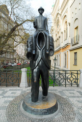 Fototapeta premium Franz Kafka Statue - Prague, Czech Republic