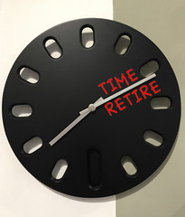 Clock with time to retire