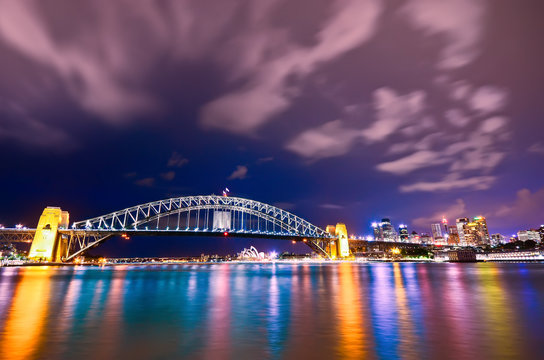 View of Sydney Harbor at night