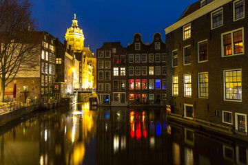 Naklejka premium Amsterdam at night