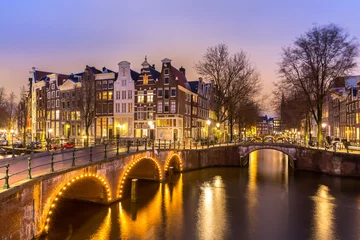 Foto op Canvas Amsterdamse grachten © vichie81