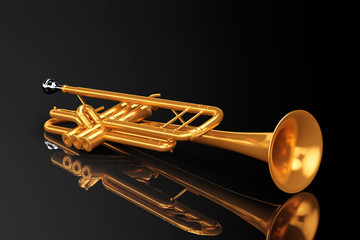 Polished Brass Trumpet