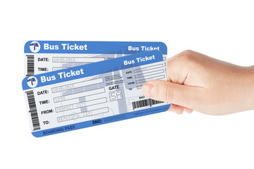 Bus tickets holded by hand © doomu