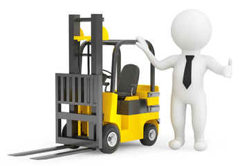 3d person with Forklift Truck