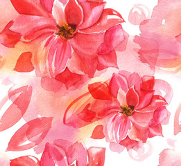 A decorative abstract pink flowers seamless pattern