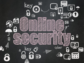 Privacy concept: Online Security on School Board background