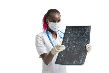 Doctor looking at brain mri