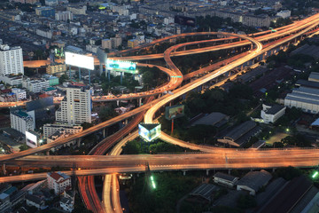 Bangkok Expressway and Highway top view, Thailand