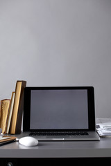 Workspace with computer in office