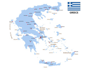 greece map with flag
