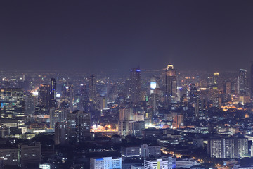 Plakat Bangkok city top view at night