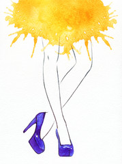 Shoes .Summer style. Fashion illustration
