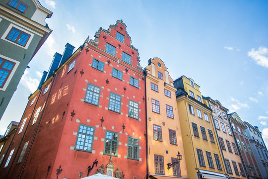 Colorful houses in Stockholm old town
