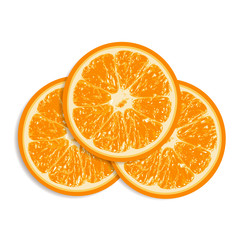 Fresh oranges isolated on white background
