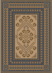Calm coloring carpet with blue and brown shades