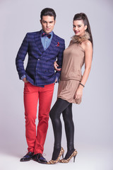 young fashion couple standing