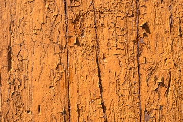 chipped paint on the wall of the old boards texture