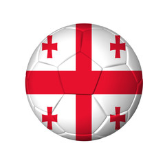 Soccer football ball with Georgia flag. Isolated on white.
