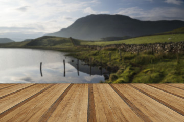Stunning mountain and lake sunrise reflections beautiful landsca