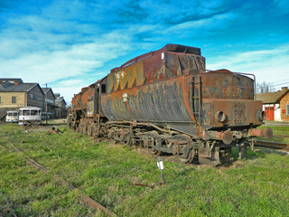 Fototapeta na wymiar Old steam locomotive