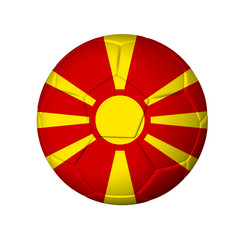 Obraz premium Soccer football ball with Macedonia flag. Isolated on white.