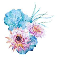 Watercolor lotus