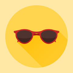 Red sunglasses flat icon