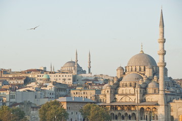 Fototapeta na wymiar View on The Suleymaniye Mosque in Istanbul, Turkey.