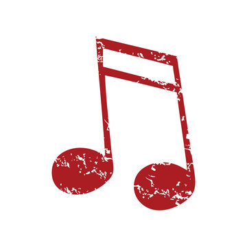 Red grunge note logo