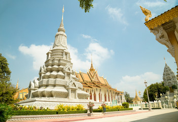 Cambodia Royal Palace, Silver Pagoda and stupa