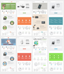 Collection of flat website templates for business company