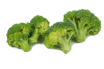 Fresh, Raw, Green Broccoli Pieces.