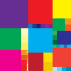 Abstract ornament of colored squares