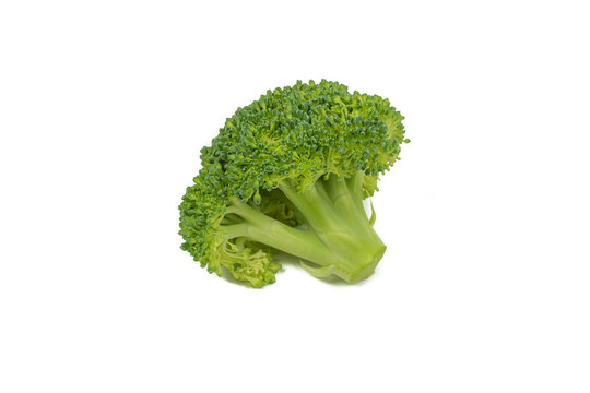 Green rip broccoli isolated
