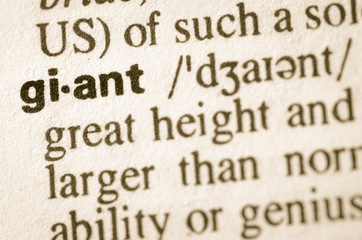 Dictionary definition of word giant