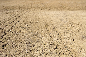 Background of plowed field