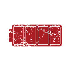 Red grunge battery logo