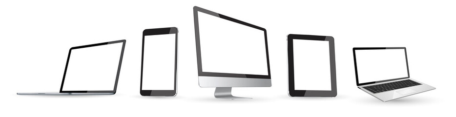 Modern digital tech device collection