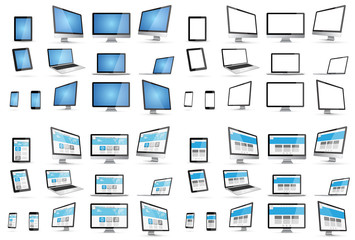 Modern digital tech device collection