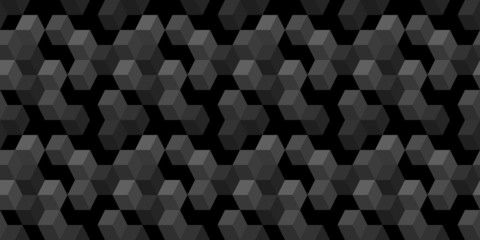 Dark cubes seamless pattern