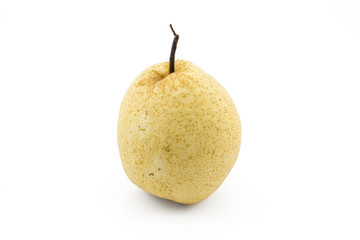 one chinese pear on isolated white background