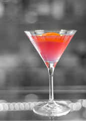 cocktail on black and white background